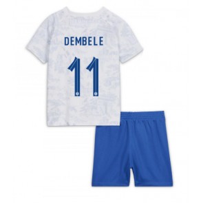 Frankrig Ousmane Dembele #11 Udebanesæt Børn VM 2022 Kort ærmer (+ korte bukser)